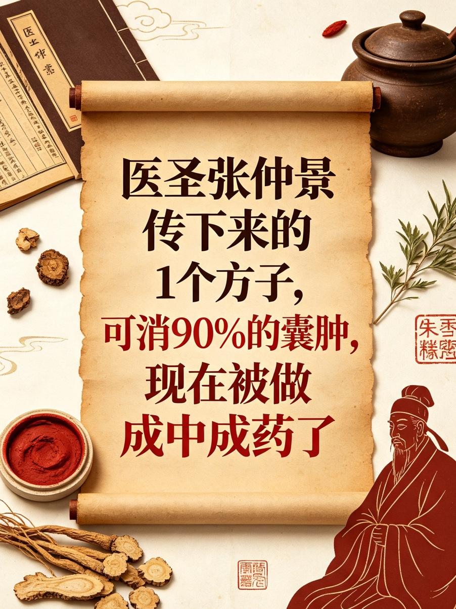 医圣张仲景传下来的1个方子，可消90%的囊肿，现在被做成中成药了

体检报告上突
