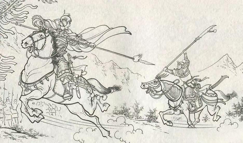 罗艺伐隋，一路势如破竹来到徐州城下。徐州城门大开，一员小将冲出。罗艺见...