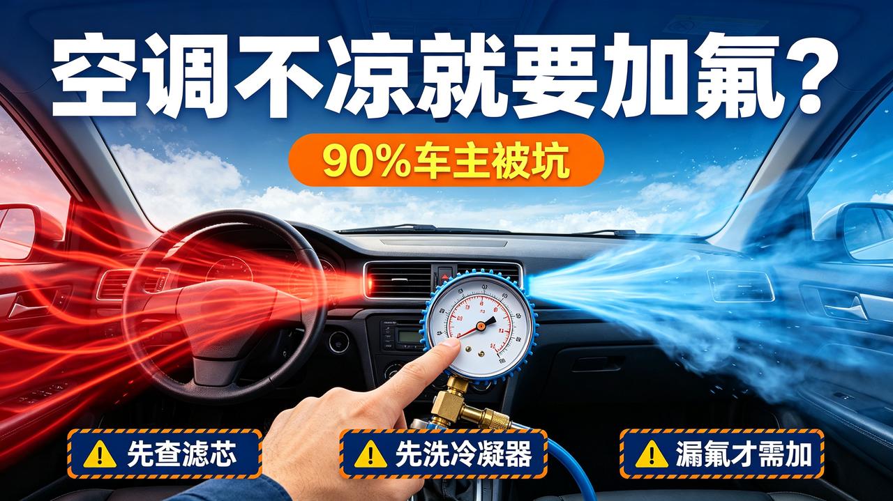汽车空调不凉就要加氟？90%车主被坑！修车师傅不会说的真相

夏天开车最糟心的事