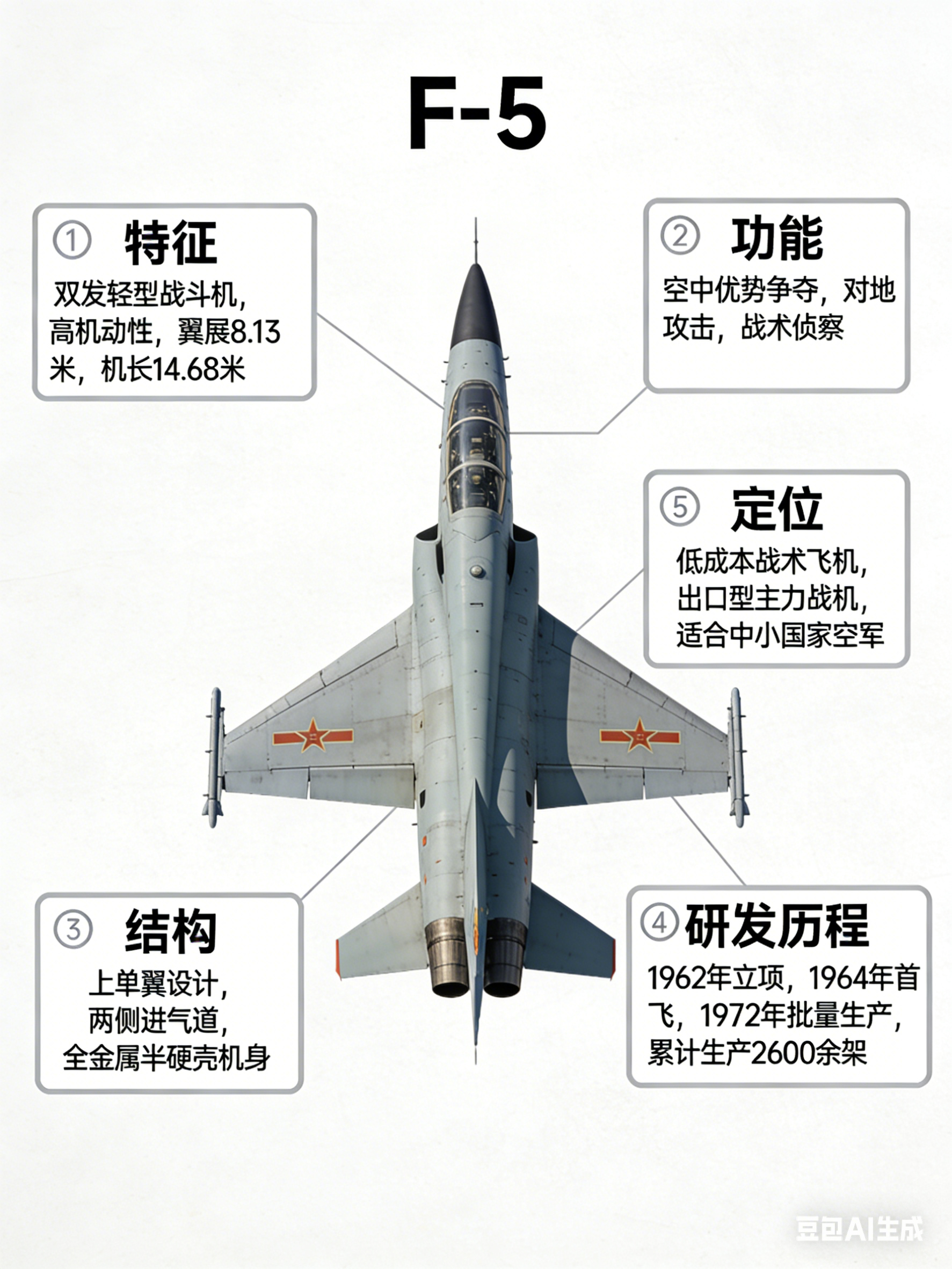 全球武器装备盘点 F-5E/F“虎II”（Tiger II）F-5是美国诺斯罗普