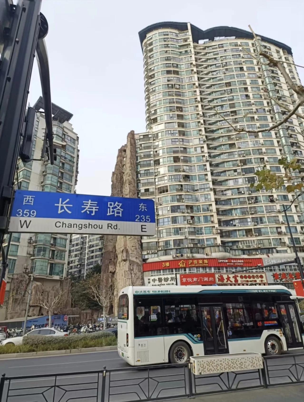上海长寿路上青佳园的公寓楼旁有一座巨型人工假山，材质是树脂的，现在几乎成了网红景