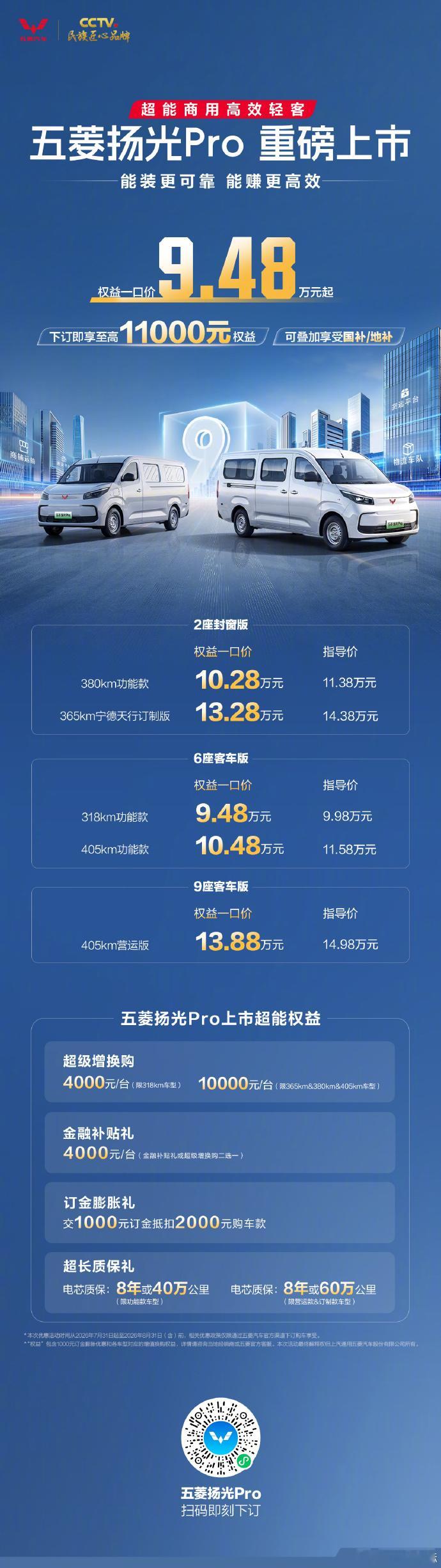 【9.48~13.88 万元五菱扬光 Pro 上市：覆盖 2 座封窗、6/9 座