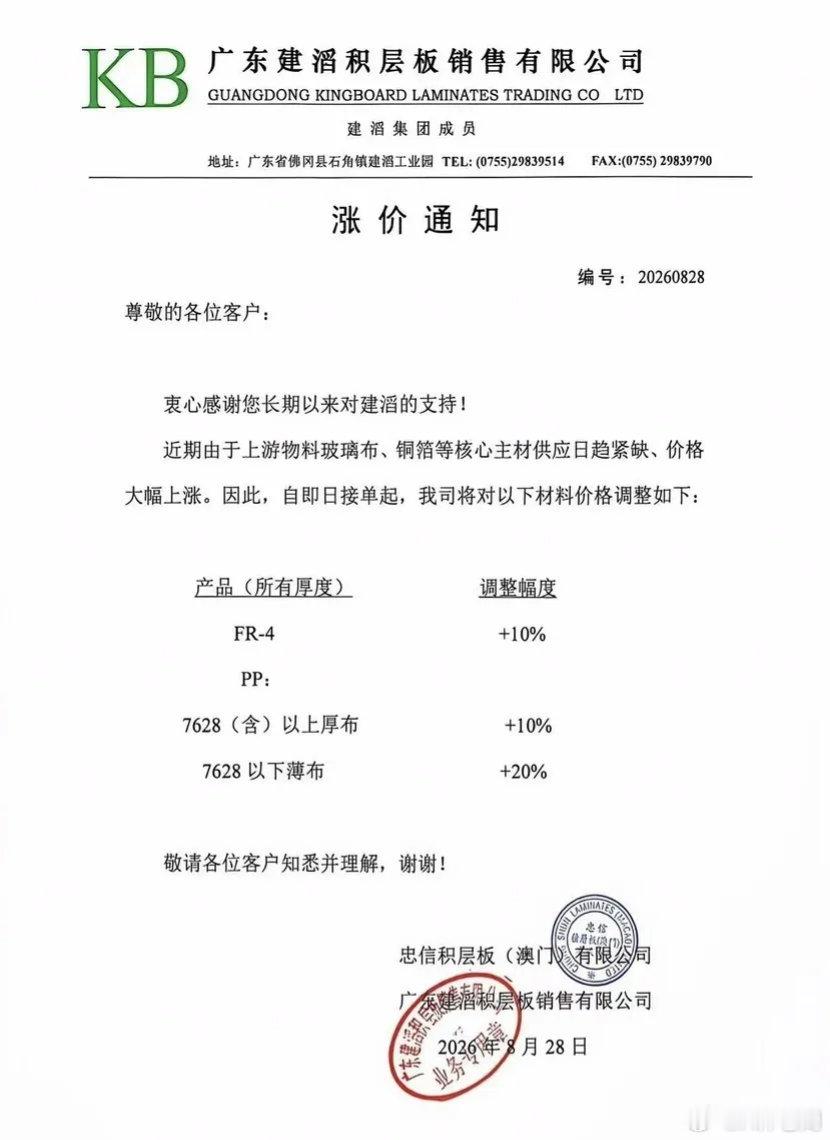 下周科技股就要看覆铜板这个赛道了，第七次涨价了覆铜板（PCB电路板最核心基材）龙