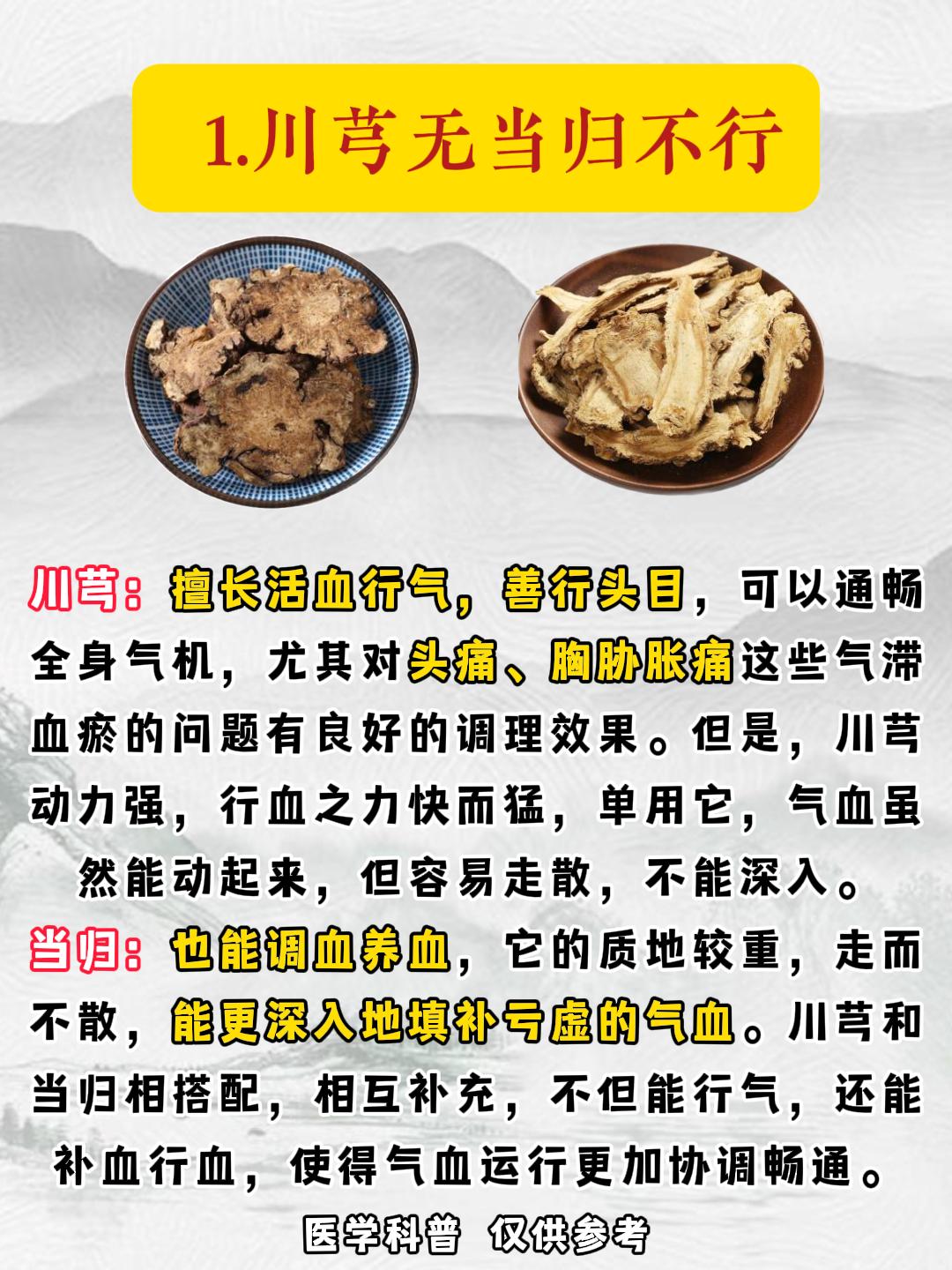 川芎无当归不行，桂枝无白芍不调，麻黄无杏仁不宣！#中医##科普##涨知识##健康