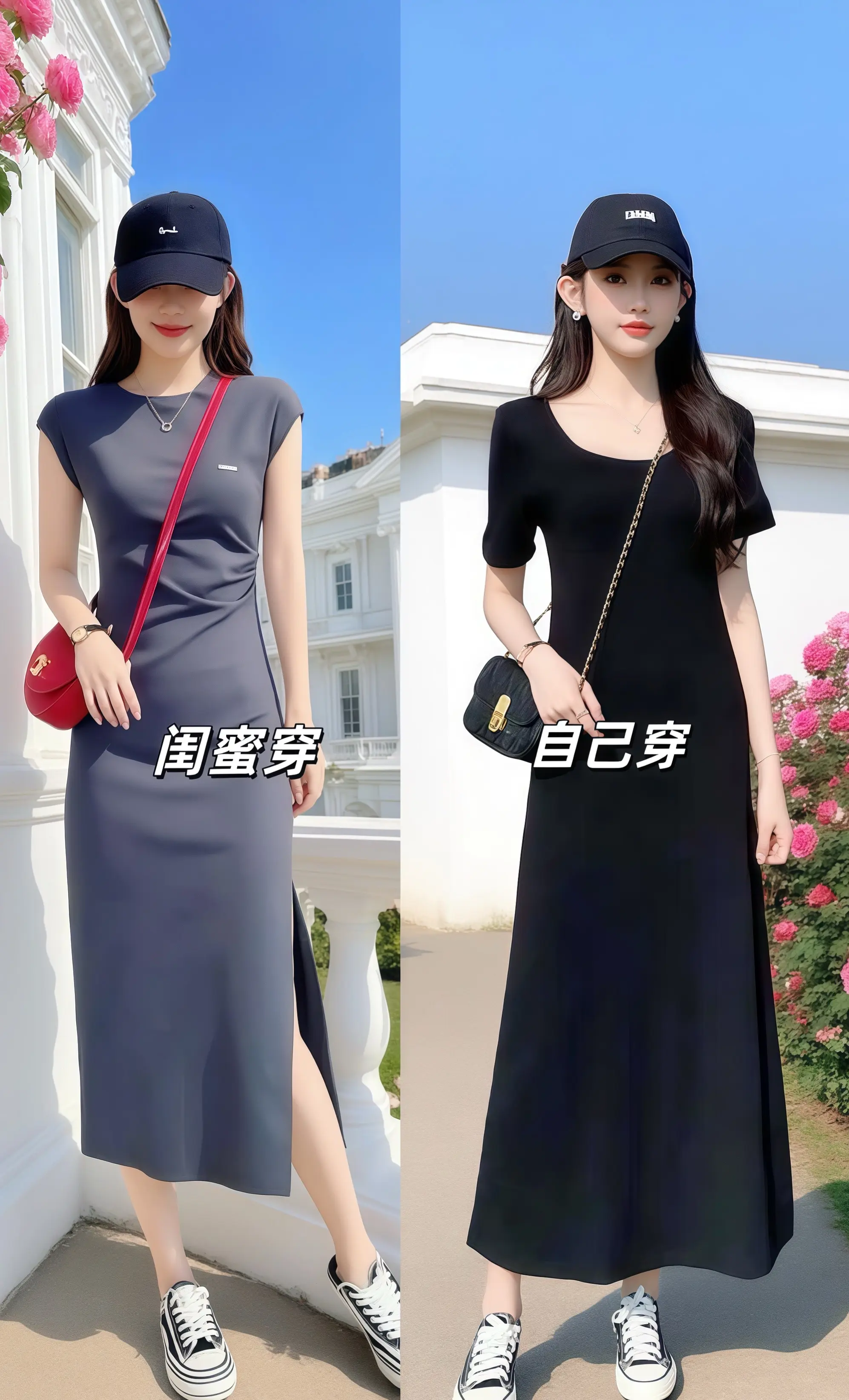 连衣裙  小黑裙  遮肉显瘦 超清爽的夏天OOTD 夏季穿搭