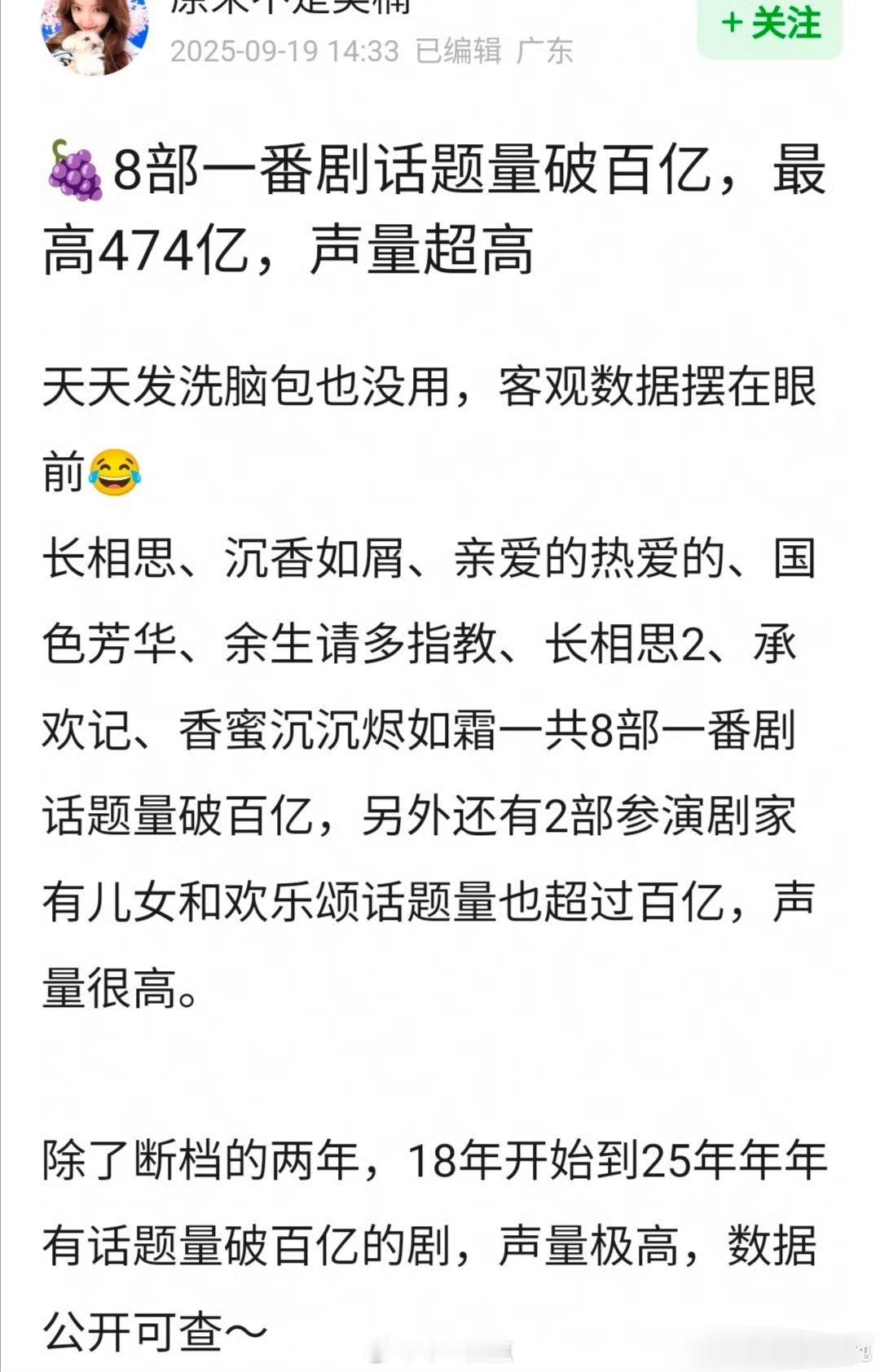 🍇杨紫竟然🈶8部一番剧话题量破百亿剧，剧🌸牛啊！真爆款女王。 