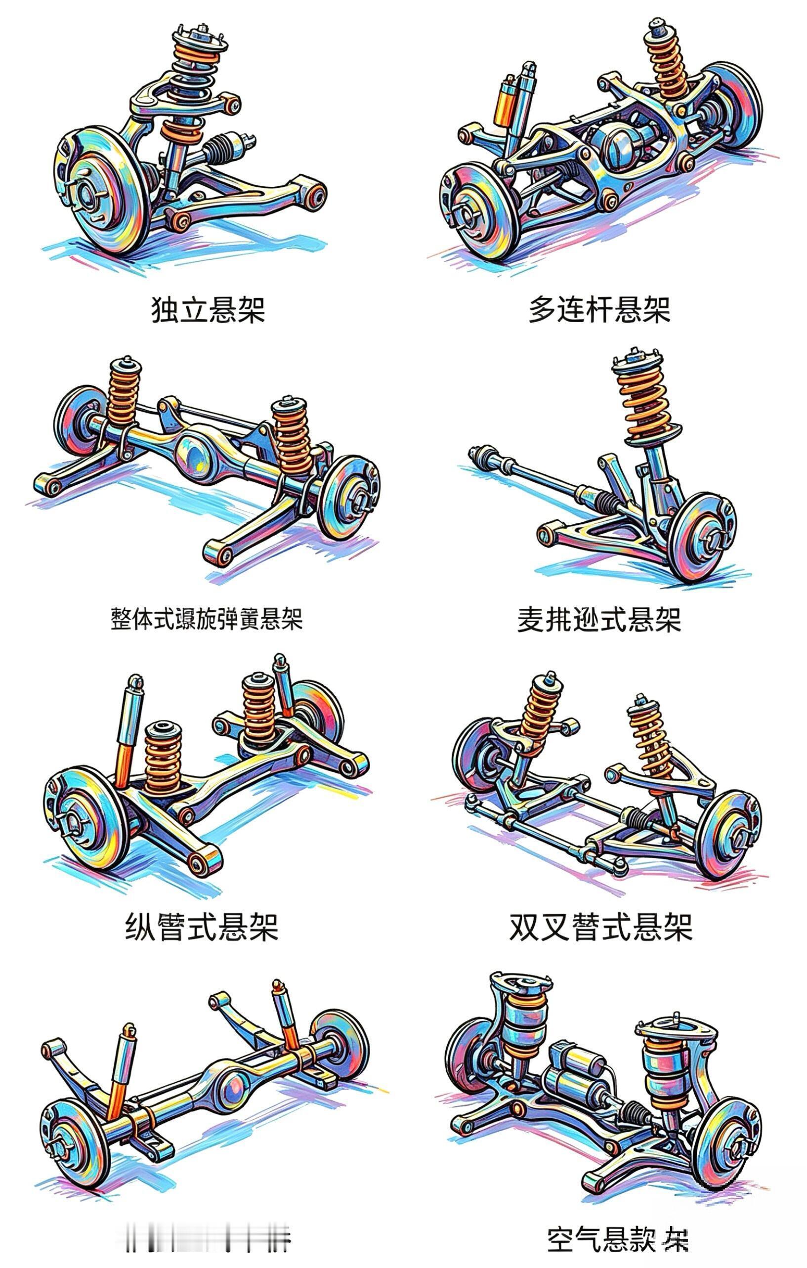 汽车悬架大揭秘，8种悬架到底谁更稳？买车别再只看外观，底盘悬架才是决定你开得舒不