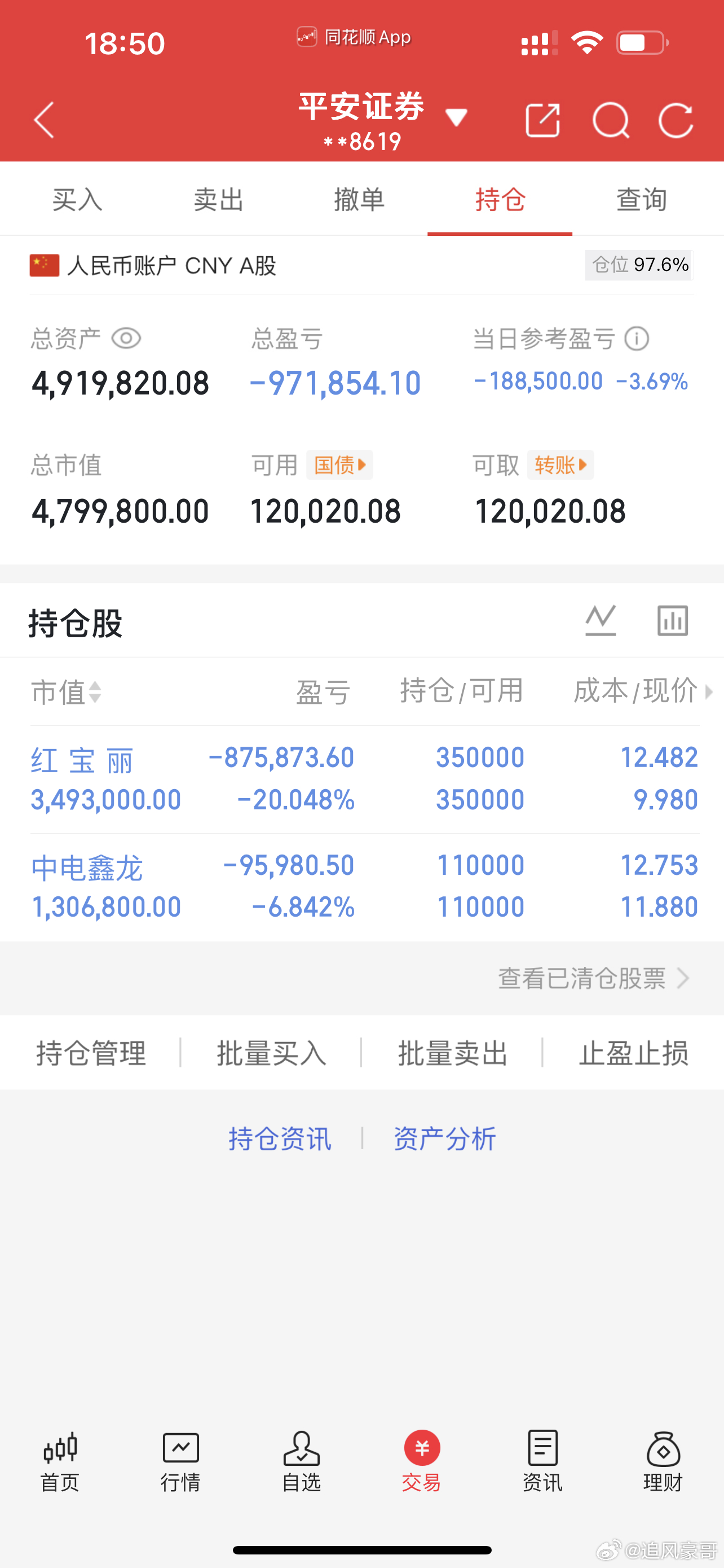 2026实盘记录第23天，起动资金500w本金正式启航翻倍挑战！今日进：持有中：