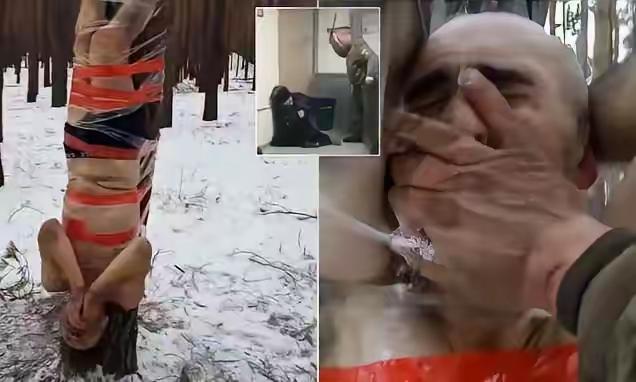 战场真相太残酷！俄乌两军惩戒手段曝光，士兵命如草芥
 
零下低温，仅穿内衣被倒吊