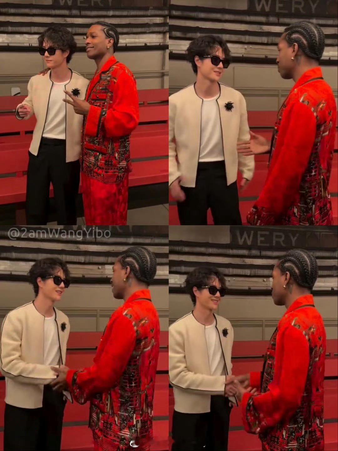 王一博和A$AP Rocky两位品牌大使在Chanel纽约大秀同框