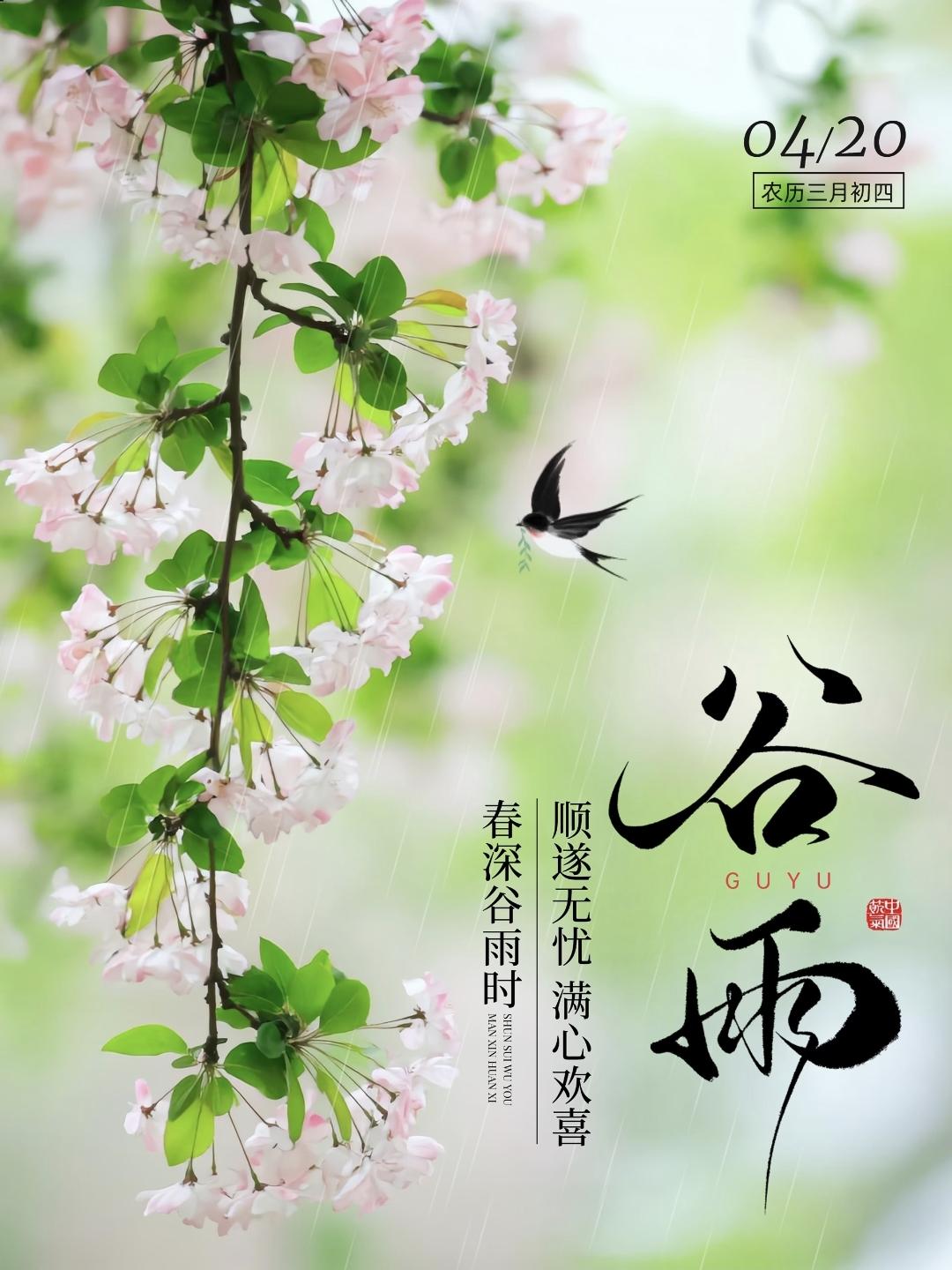 ²⁰²⁶/₀₄.₂₀ᵕ̈🍁谷雨时节，雨丝如绢，将每一滴雨都化作祝福送给你：愿你