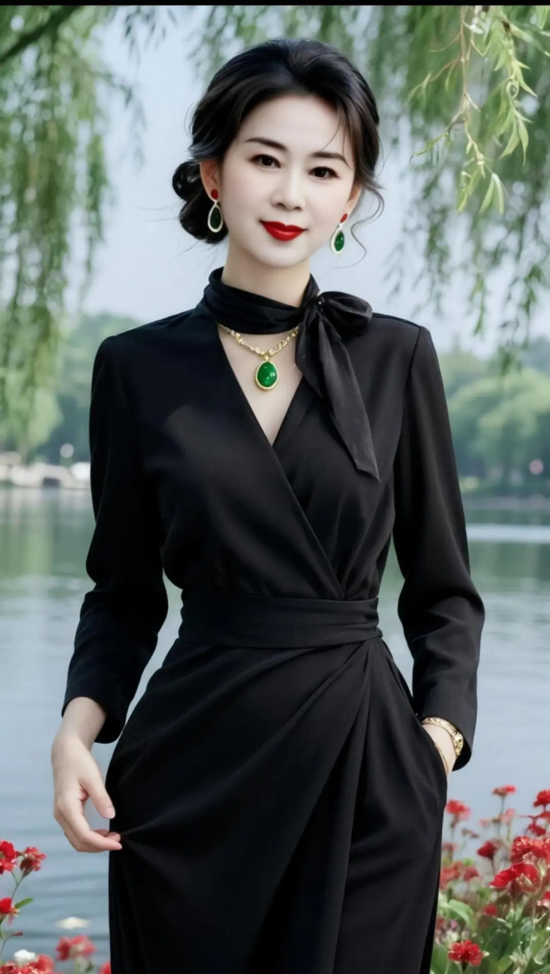 AI湖畔优雅写真 ai创作