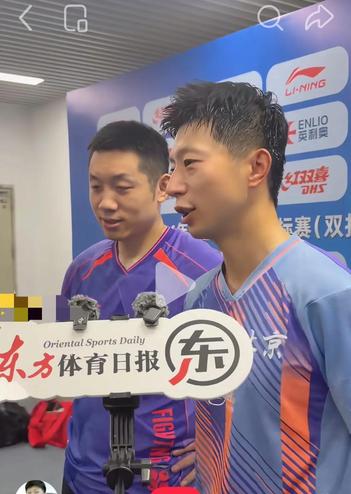 7月16日全锦赛男双正赛首轮，马龙/许昕3一0蔡顺航/严升11一9，11一8，1