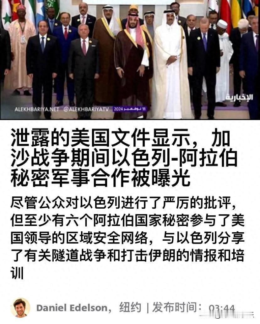 阿拉伯国家“明骂暗助”？六国秘密向以军共享情报联手对抗哈马斯

‌    据外媒