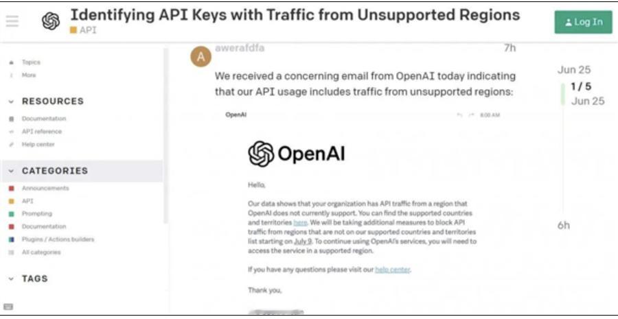 【OpenAI彻底终止对中国服务：百度、阿里等国产大模型集体出手】6月25日，O