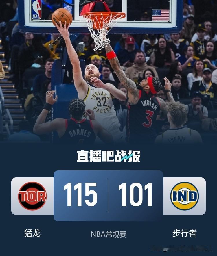 猛龙客场115:101击败步行者终结对手三连胜，步行者在卡莱尔获得1000胜场后