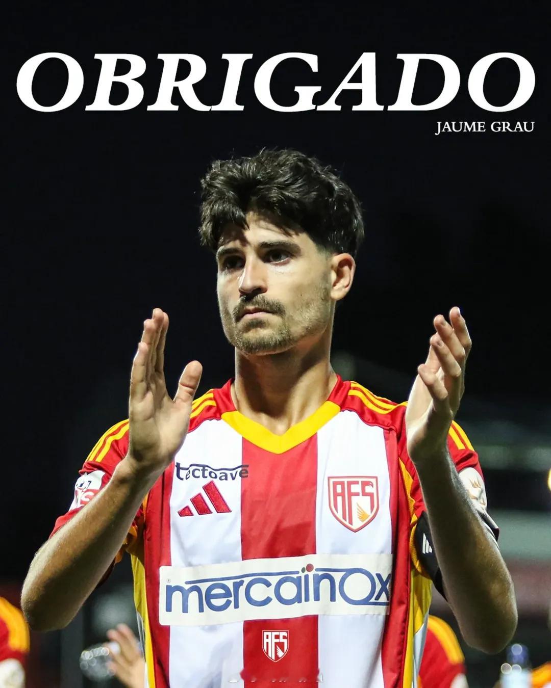 葡萄牙球队AVS官方宣布，该队的西班牙中场球员豪梅·格劳（Jaume Grau）