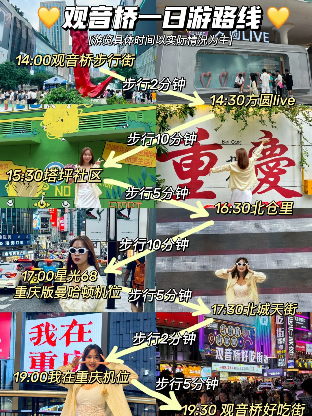 观音桥一日游✅一条路打卡8个热门地（附路线