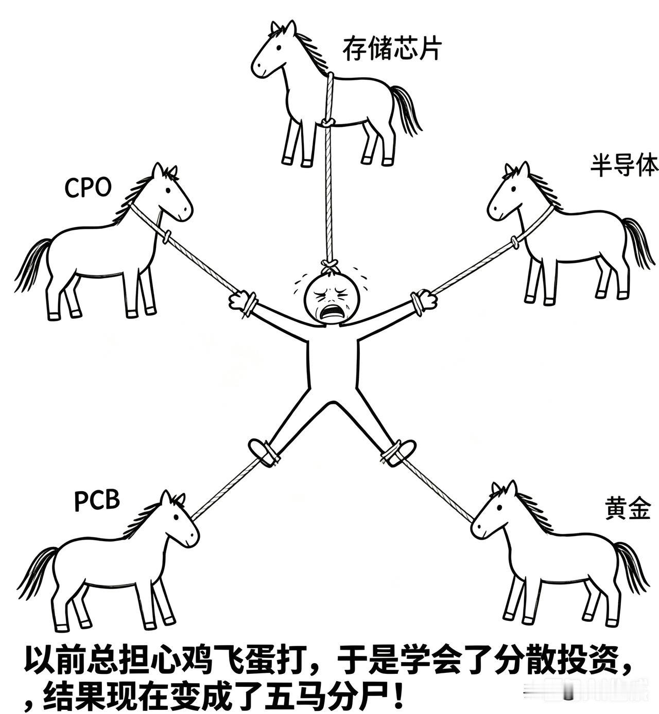 以前总担心鸡飞蛋打，于是，我学会了分散投资，不再把鸡蛋放在同一个篮子，结果，现在