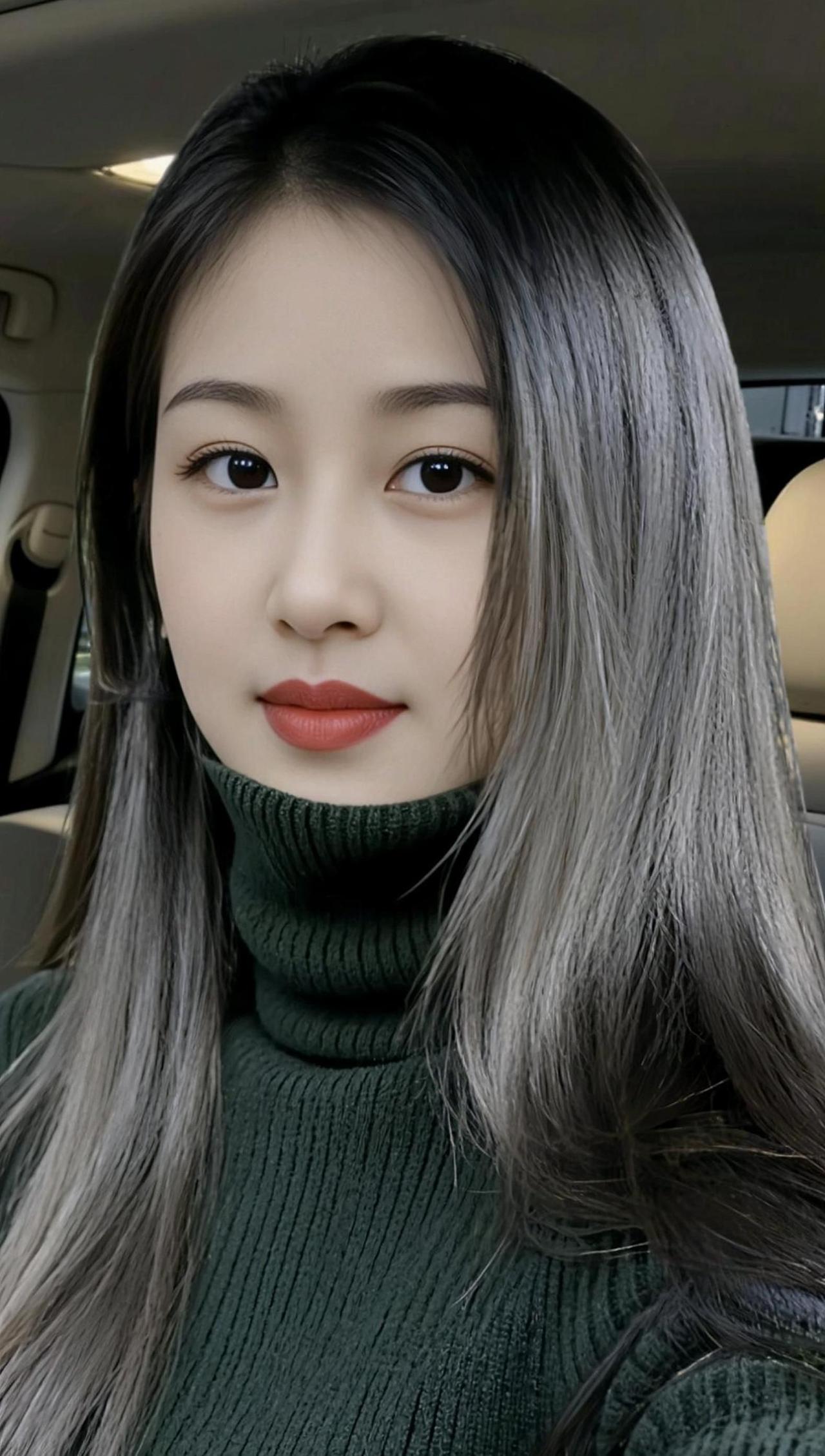 AI车内清透自拍 优雅气质写真 高颜值美女 穿搭