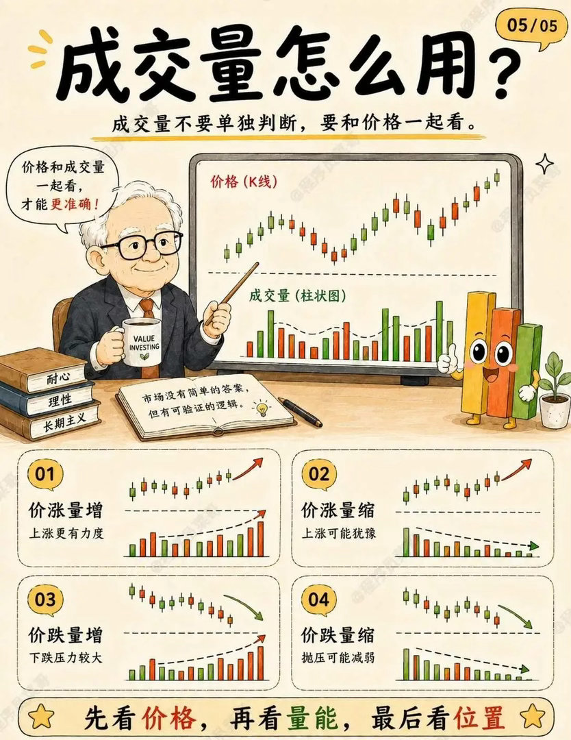 小白看不懂成交量？记住这句话就够了很多小白看K线，只盯价格涨跌，却忽略了成交量。