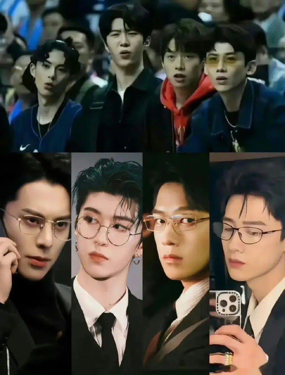 #内娱最邪门的一张合照#内娱最邪门的一张合照！就在不久前他们还是四大显眼包，戴上