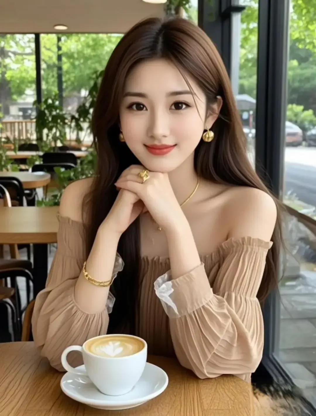 咖啡时光，优雅的你🌸✨日常咖啡时光 温柔咖啡时光 温柔咖啡写真 唯美咖啡 咖啡