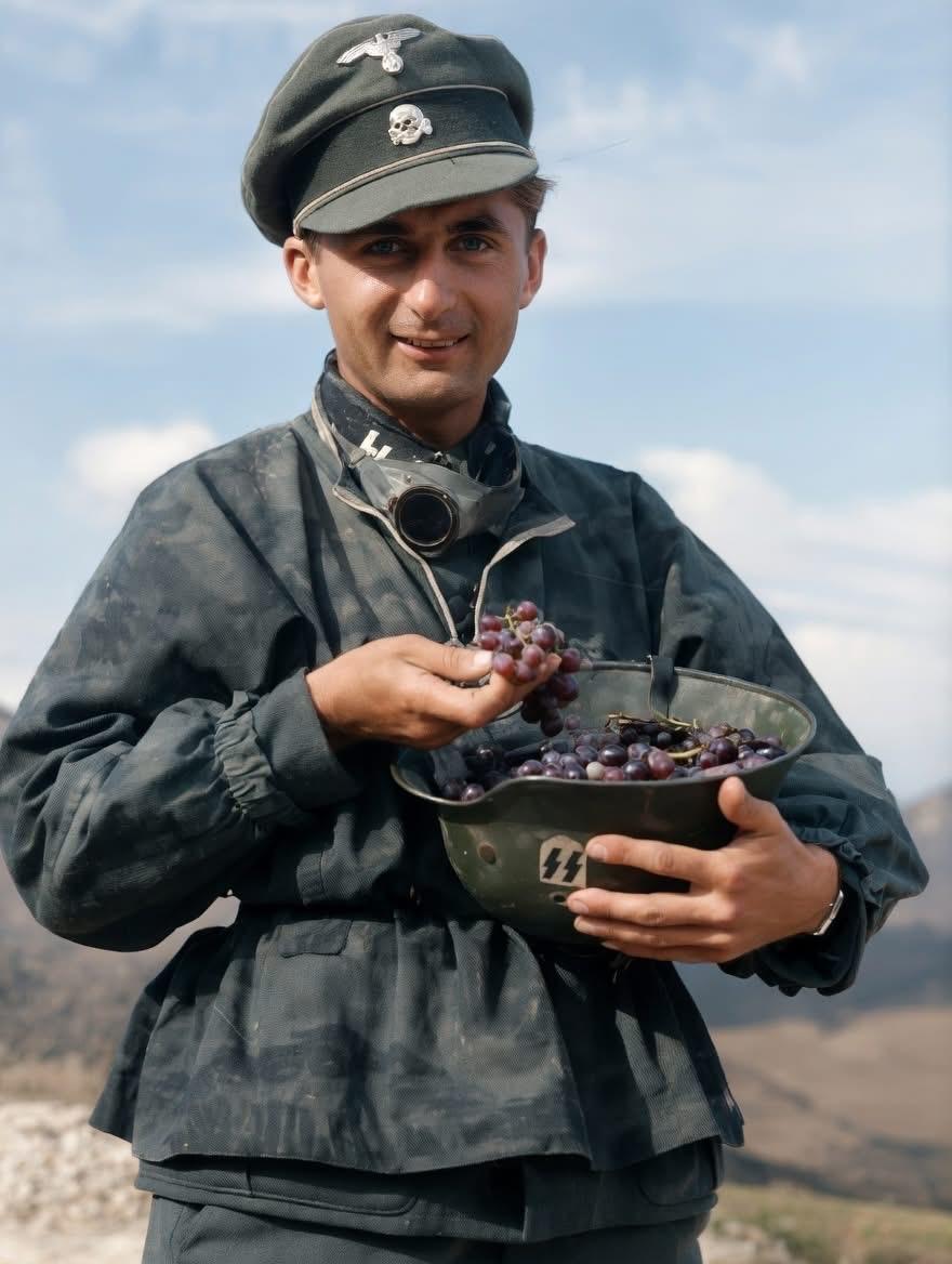 酷似法国谐星“憨豆”！骷髅头、闪电标志，该士兵为二战纳粹德国党卫军成员？
看图回