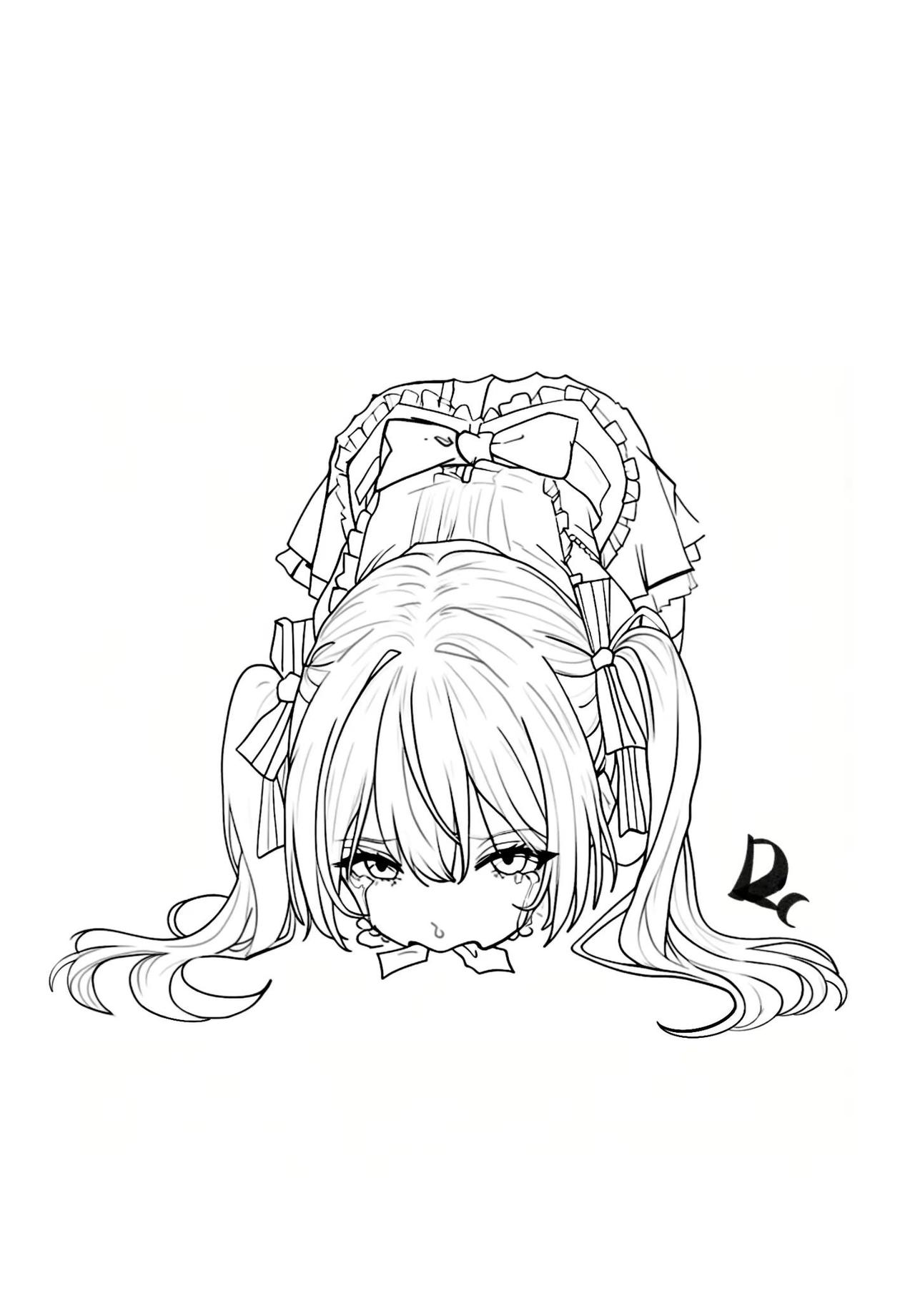 叼东西。手绘 画画 简笔画