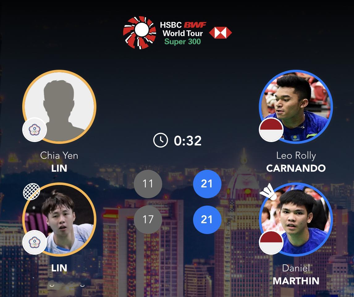 卡尔南多/马丁🇮🇩 21-11、21-17 林永晟/林嘉彦半决赛：邱相榤/王