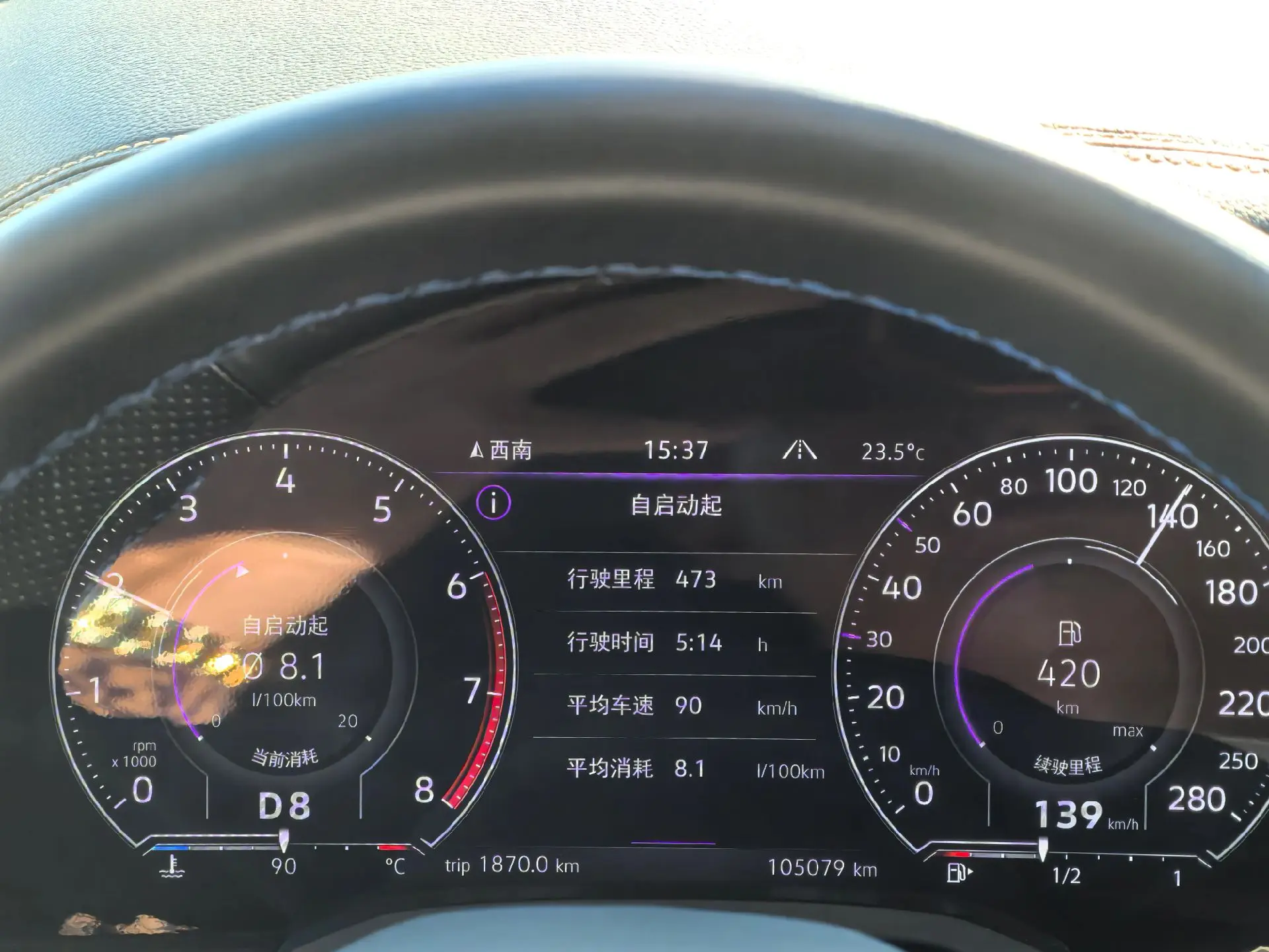 途锐高速真不费油，75升妥妥1000km.