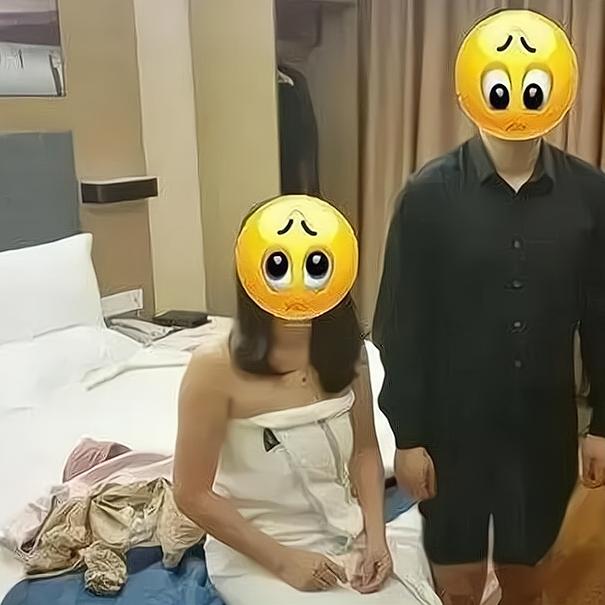 山东淄博，一男子发现妻子送完孩子后跑去和情人开房，男子尾随至酒店，打开房门，正撞