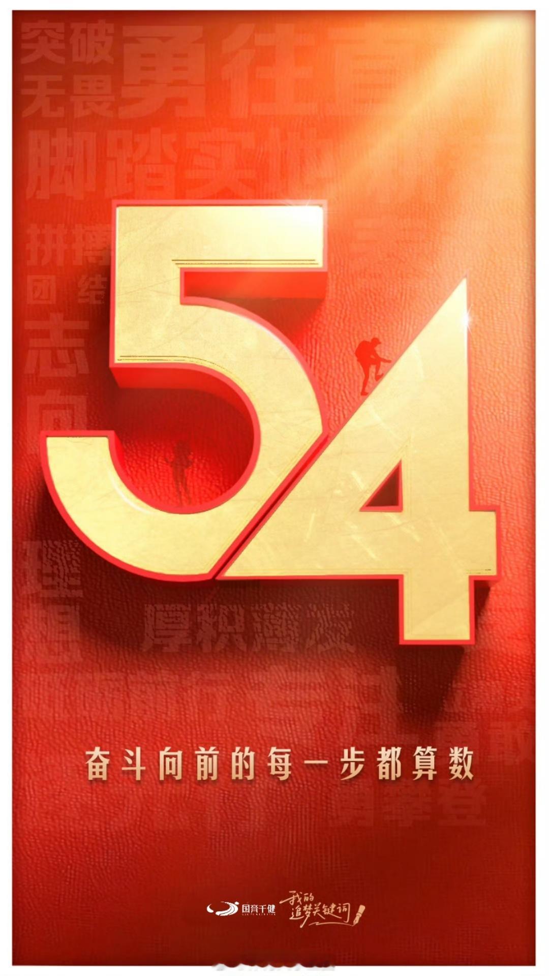 今天是“五四”青年节[拳头]愿青春无畏，逐梦扬帆！敢想敢为，未来可期！永远蓬勃，
