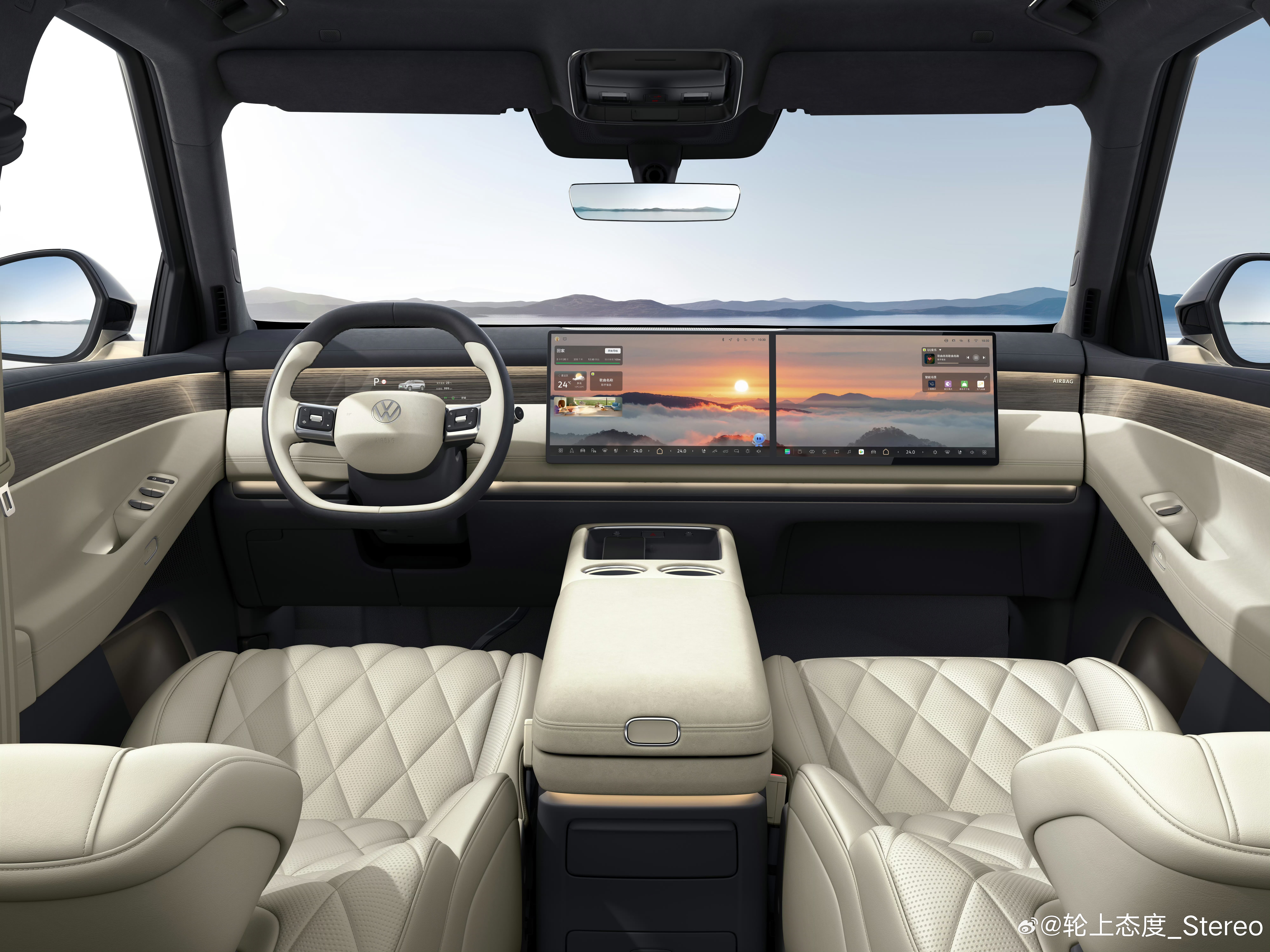 IDERA9X大众9X 的内饰细节给出来了这玩意不得比揽境还大啊？仔细看细节，内