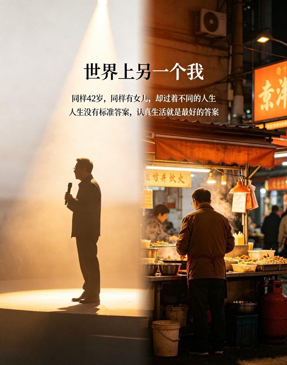 撞脸张雪峰摊主也是42岁也有女儿：原来人生只差一个选择撞脸张雪峰摊主也是42岁也
