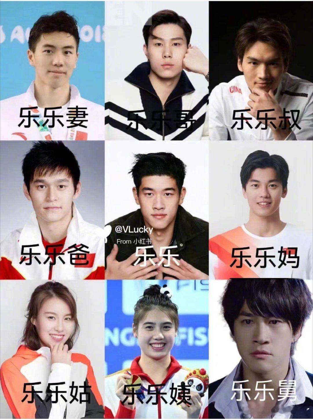 #乐乐家族不能没有何润东#泳乐大典是吧，乐乐爸——孙杨，乐乐妈——汪顺，乐乐舅—