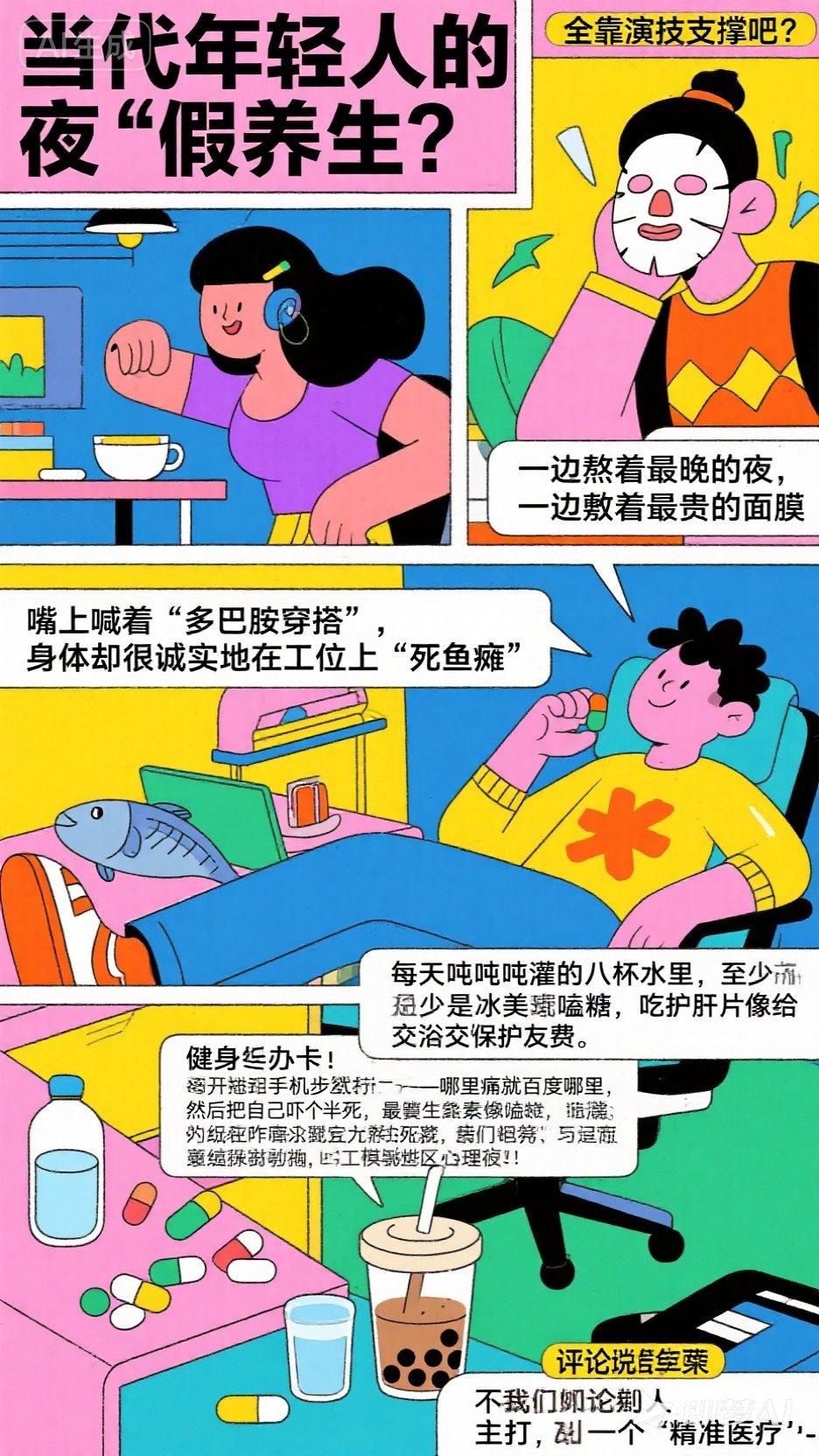 当代年轻人的“假养生”，全靠演技支撑吧？🤫

家人们谁懂啊！现在的我们，一边熬