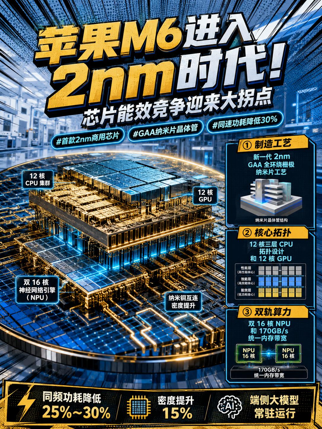 苹果首款2nm芯片M6发布，芯片竞争为何进入高能效新阶段？

全球消费电子和半导