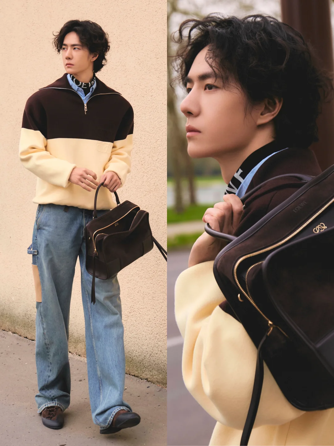 松弛感贵公子💛🤎王一博的时尚统治力💚