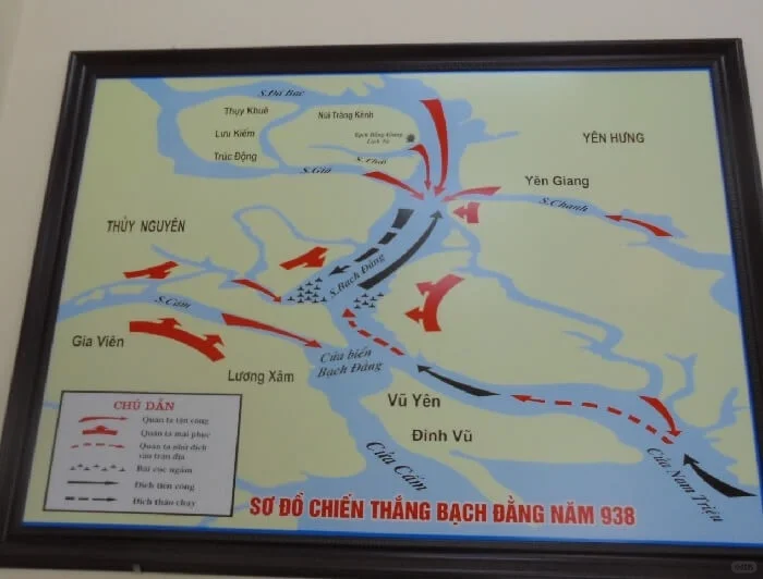 越南博物馆中展出的白藤江之战地图