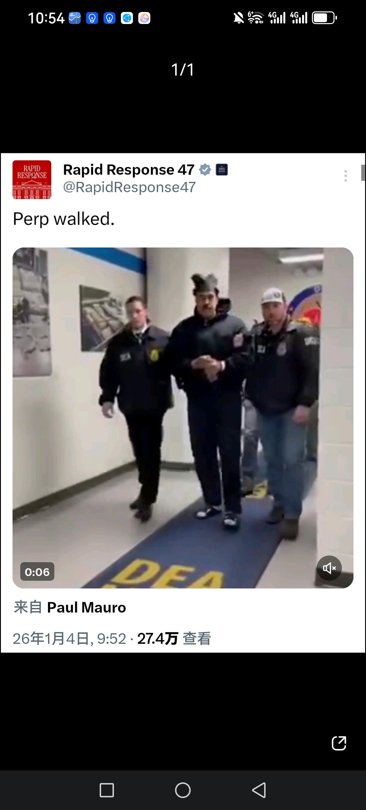 当地时间1月3日晚，福克斯新闻撰稿人、美国律师保罗·毛罗在其社交媒体账号发布的一