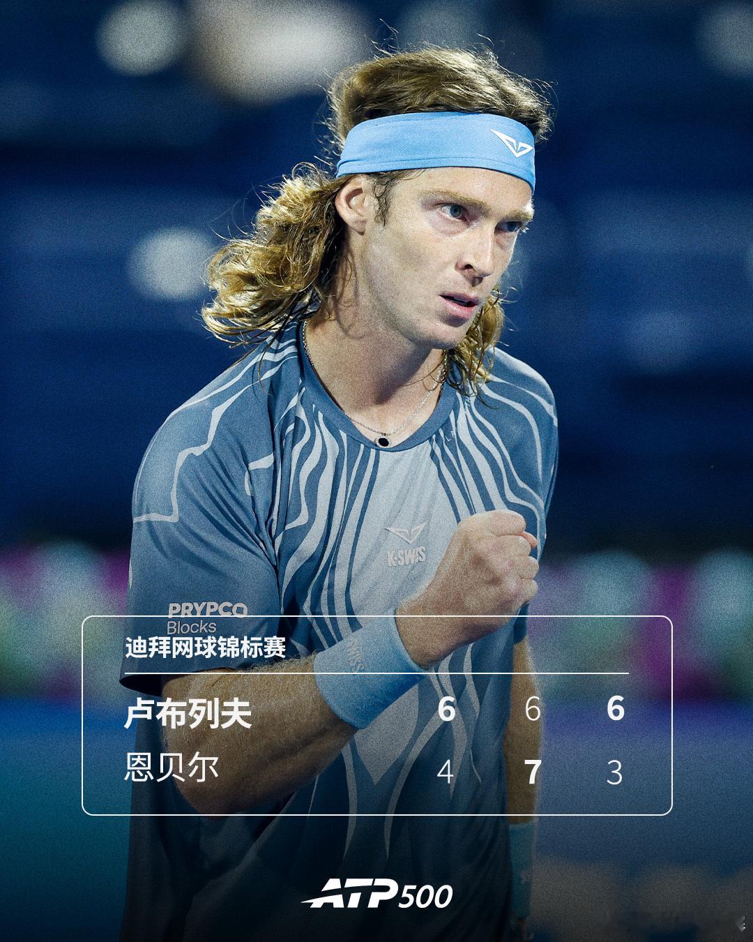 卢布列夫成功晋级 🔥ATP500迪拜网球锦标赛男单第二轮，5号种子卢布列夫6-