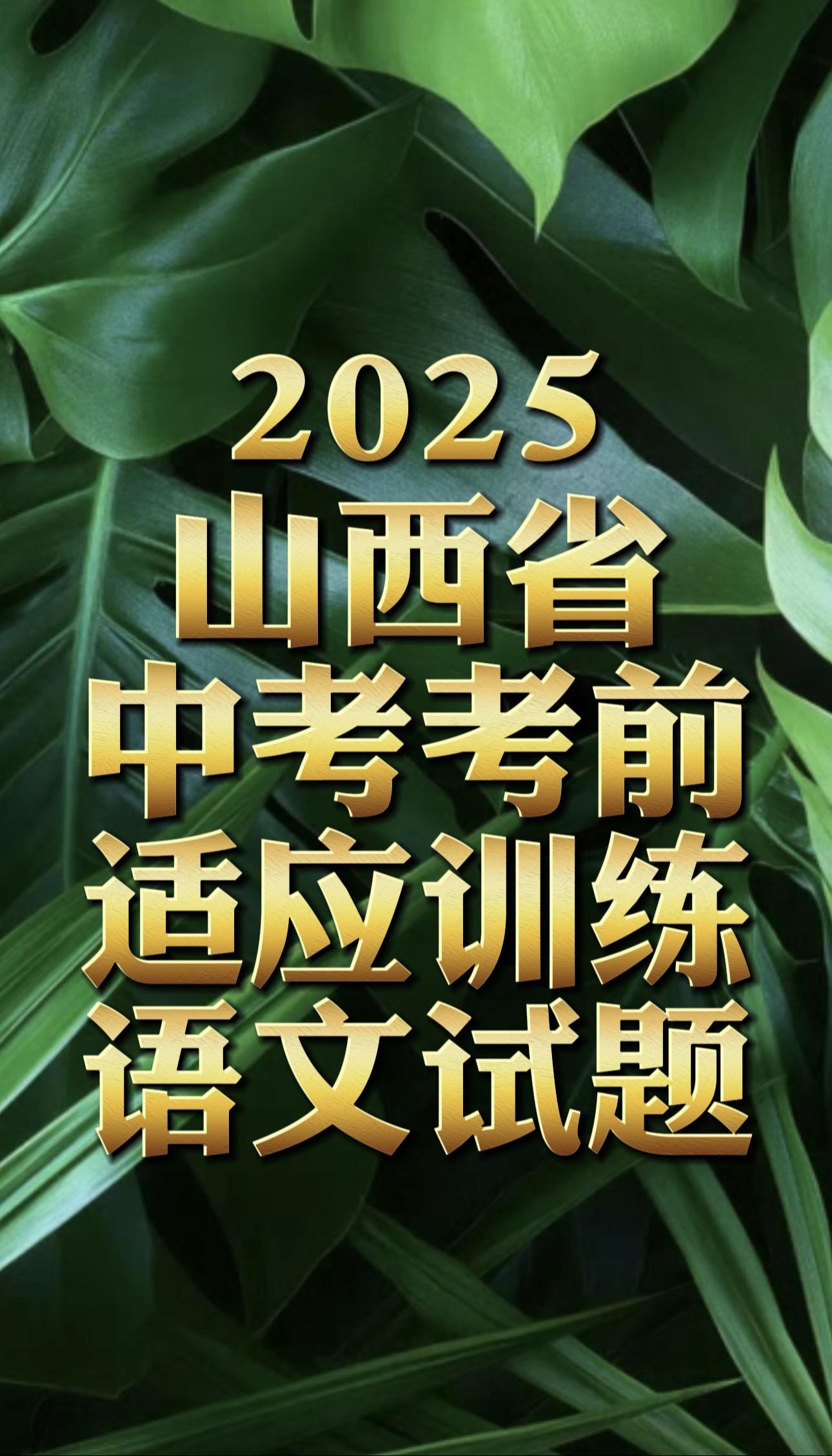 山西省2025年中考考前适应性训练试题。2025山西省中考考前适应性训练