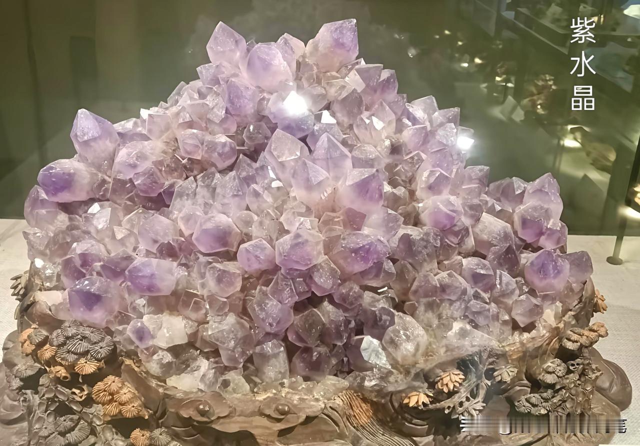 游武汉长江文明馆，至矿石展区，忽见奇景：石中竟开出花来。

不由人想起那曲子，唱