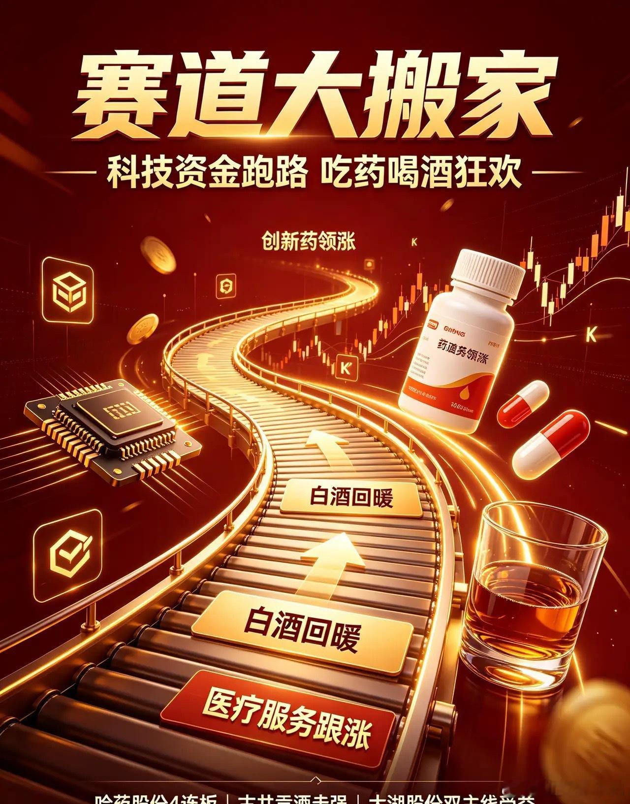 大盘整体波澜不惊，资金却悄悄完成大迁徙。高位科技板块资金纷纷落袋为安，转头扎堆涌