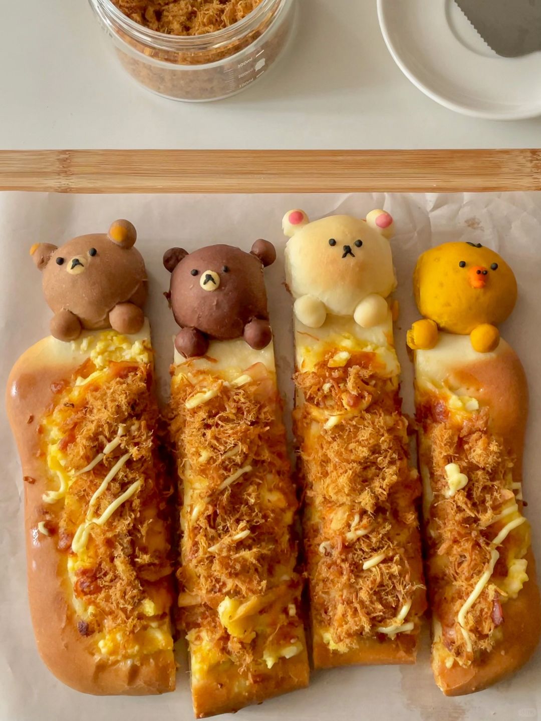 宅家自制轻松熊薯条肉松披萨🍕