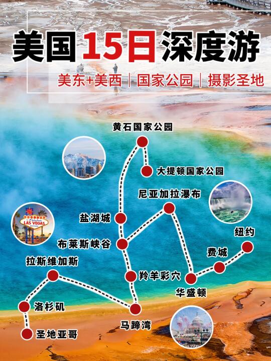 美国旅游|美东+美西15日，假期出行必备‼️