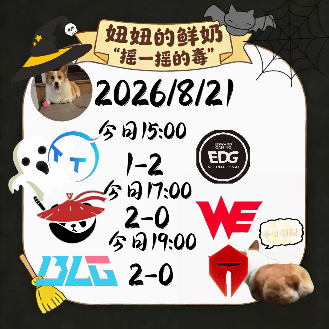 今日跑“毒”仍旧是世一预 