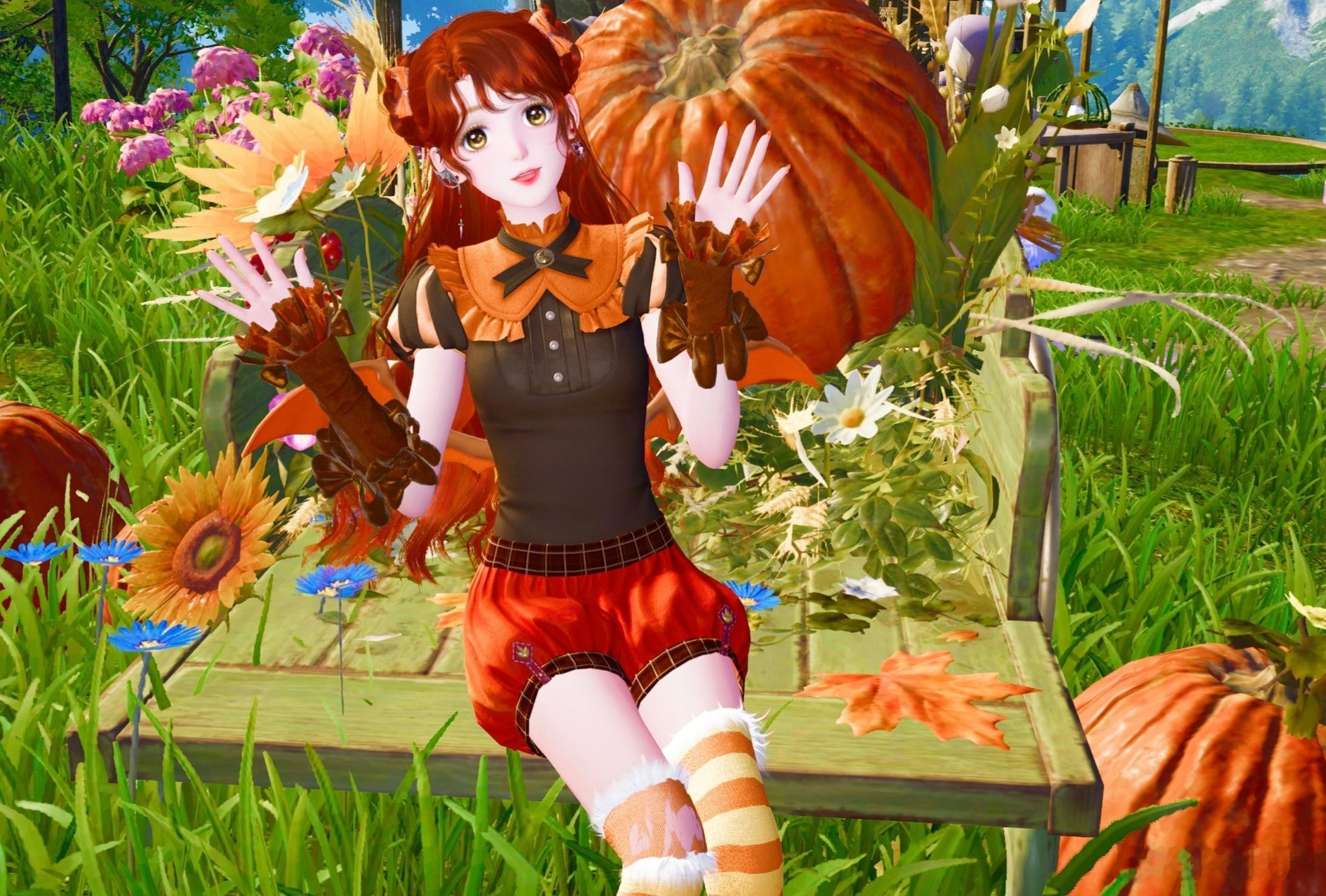 无限暖暖无限暖暖潮汐尽头的明天无限暖暖摄影家🎃南瓜系列暖暖陷落秋日花圃，被南瓜