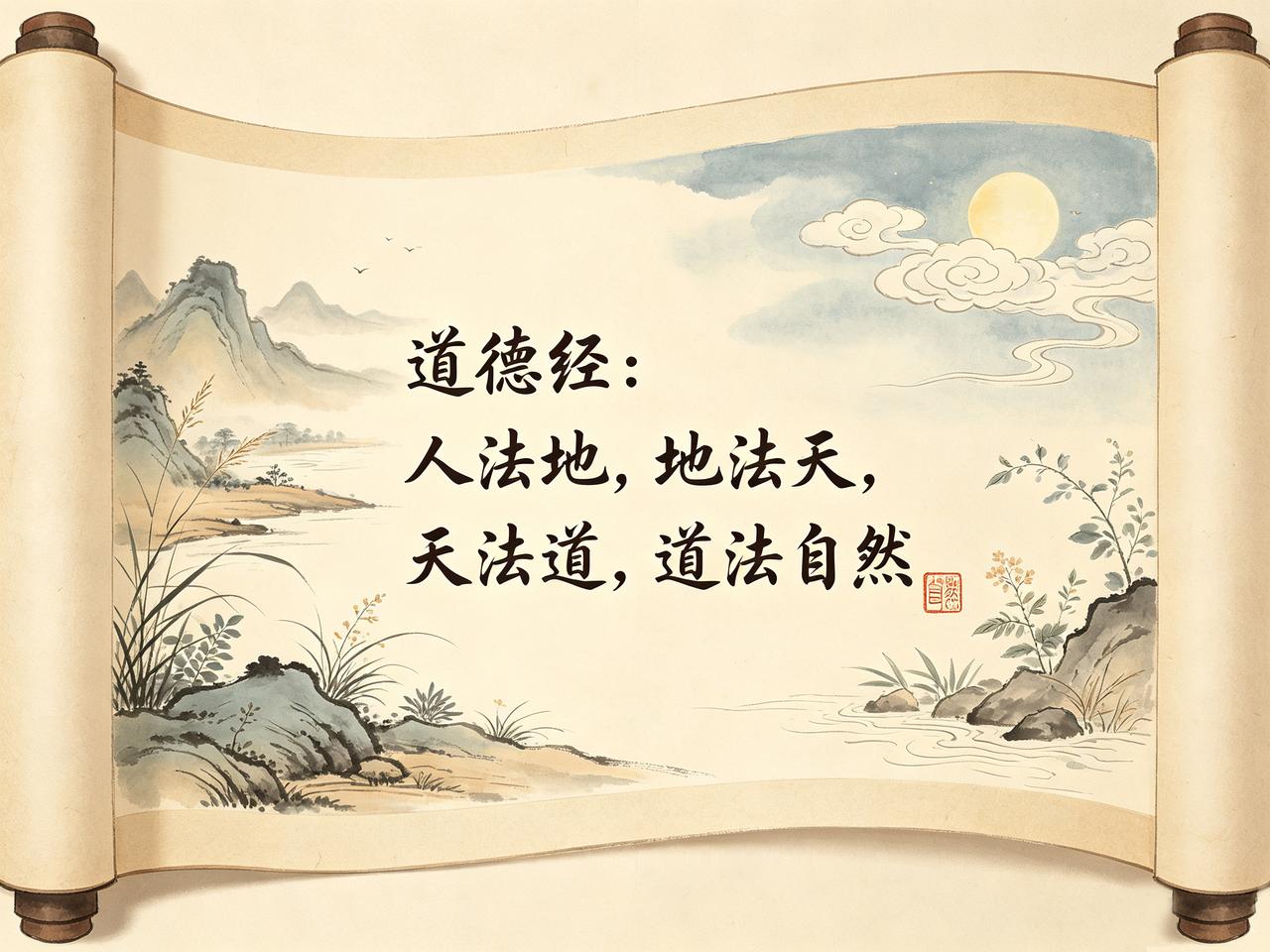 今日头条给我发个问题邀请：用一句话证明你读过道德经？
 我想说的是——"人法地，